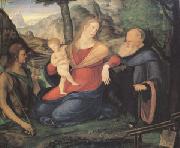 Jacopo de Barbari The Virgin and child Between John the Baptist and Anthony Abbot (mk05) oil on canvas